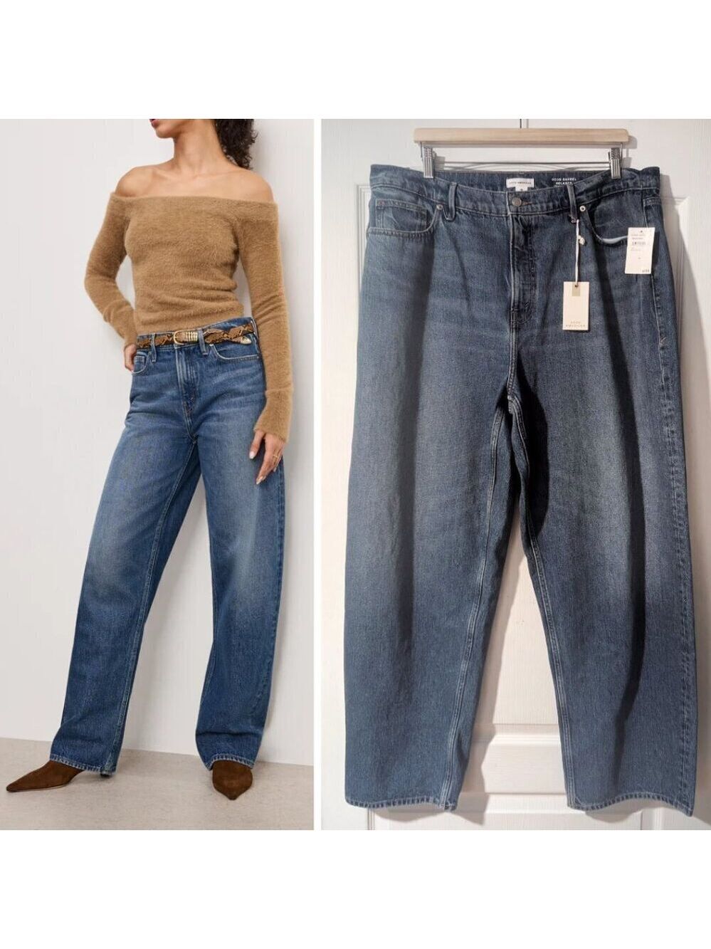 Good American | Good Barrel Relaxed Jeans Indigo740